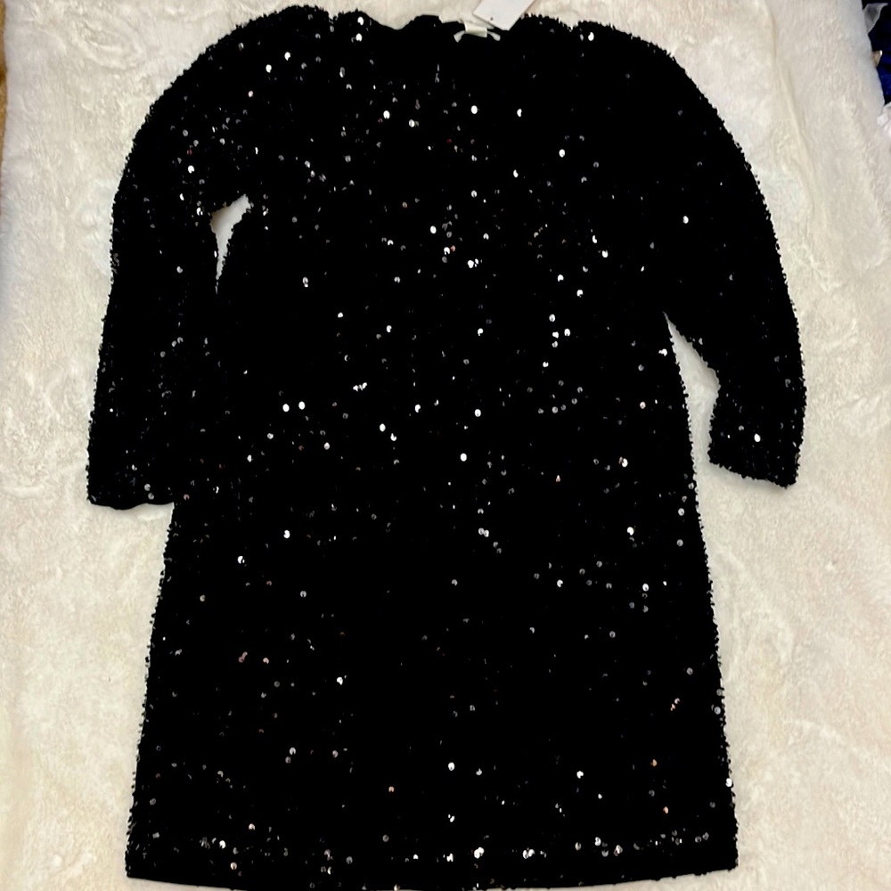 Elegant black sequin long sleeve dress size XS (runs big)